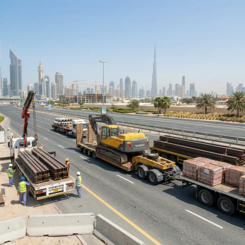 construction materials transport dubai