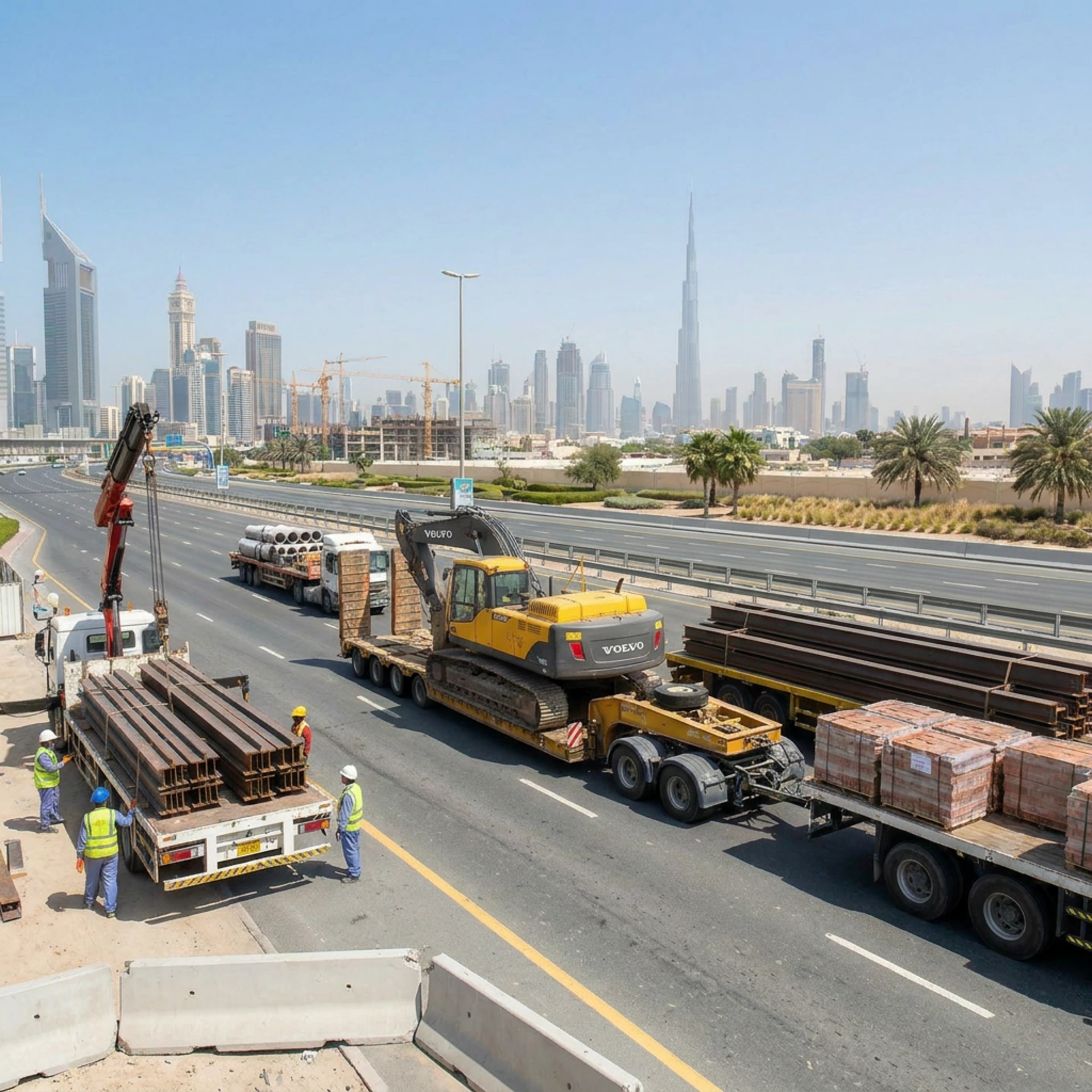 construction materials transport dubai